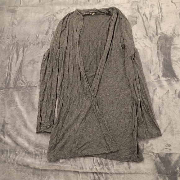 Joie De Vivre Sweaters - Joie De Vivre Cardigan Sweater Women Medium Gray Rayon Stretch Open Front Winter